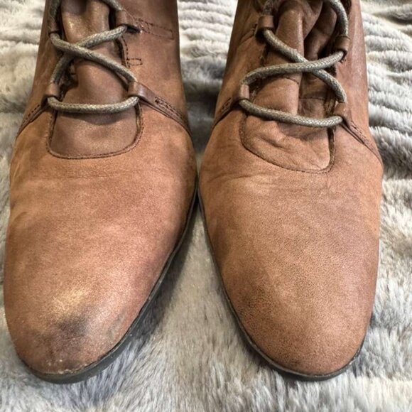 Colin Stuart Brown Genuine Leather Heel stiletto Boots Faux Fur Pointed Toe 7M - Picture 8 of 13